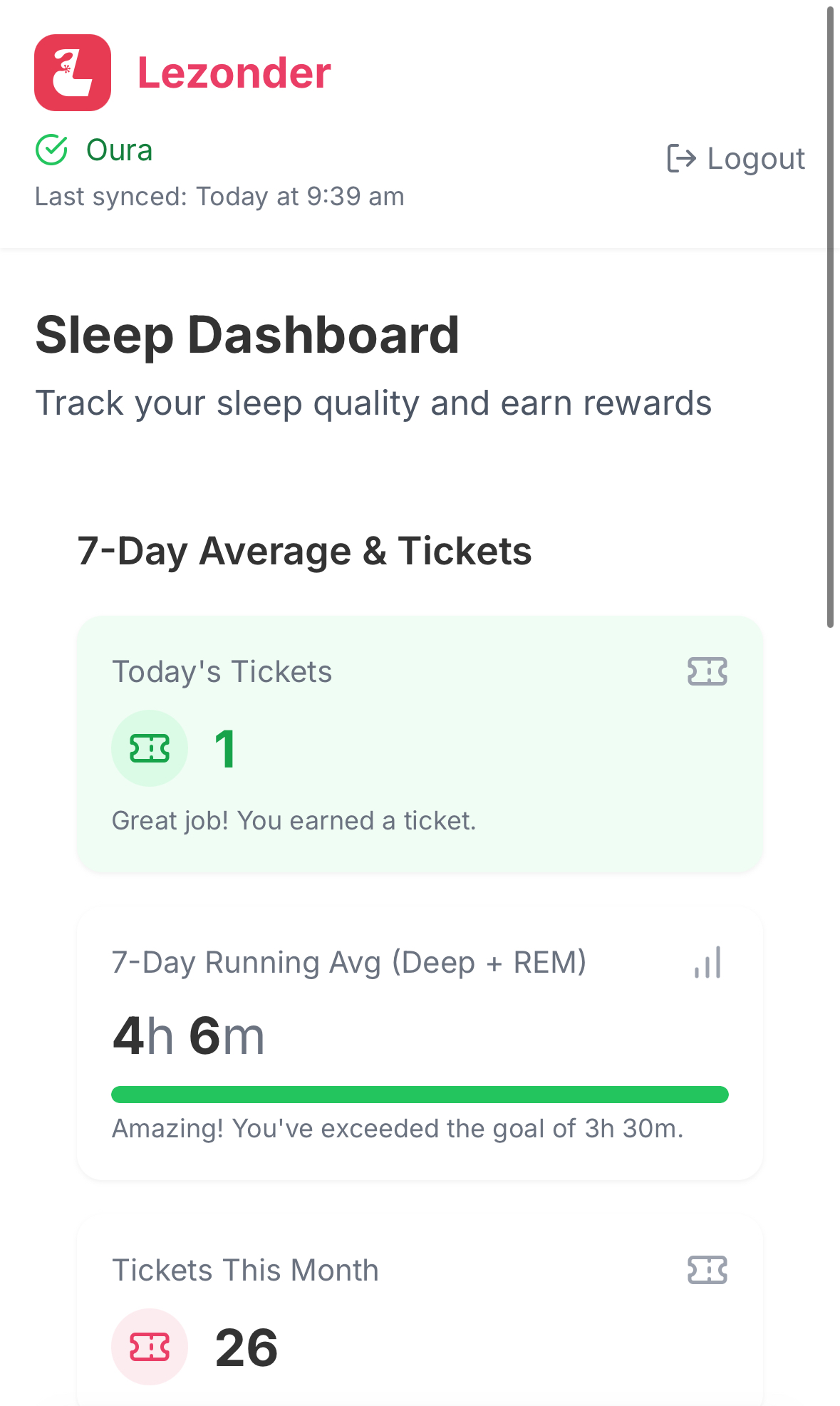 Lezonder Sleep Dashboard